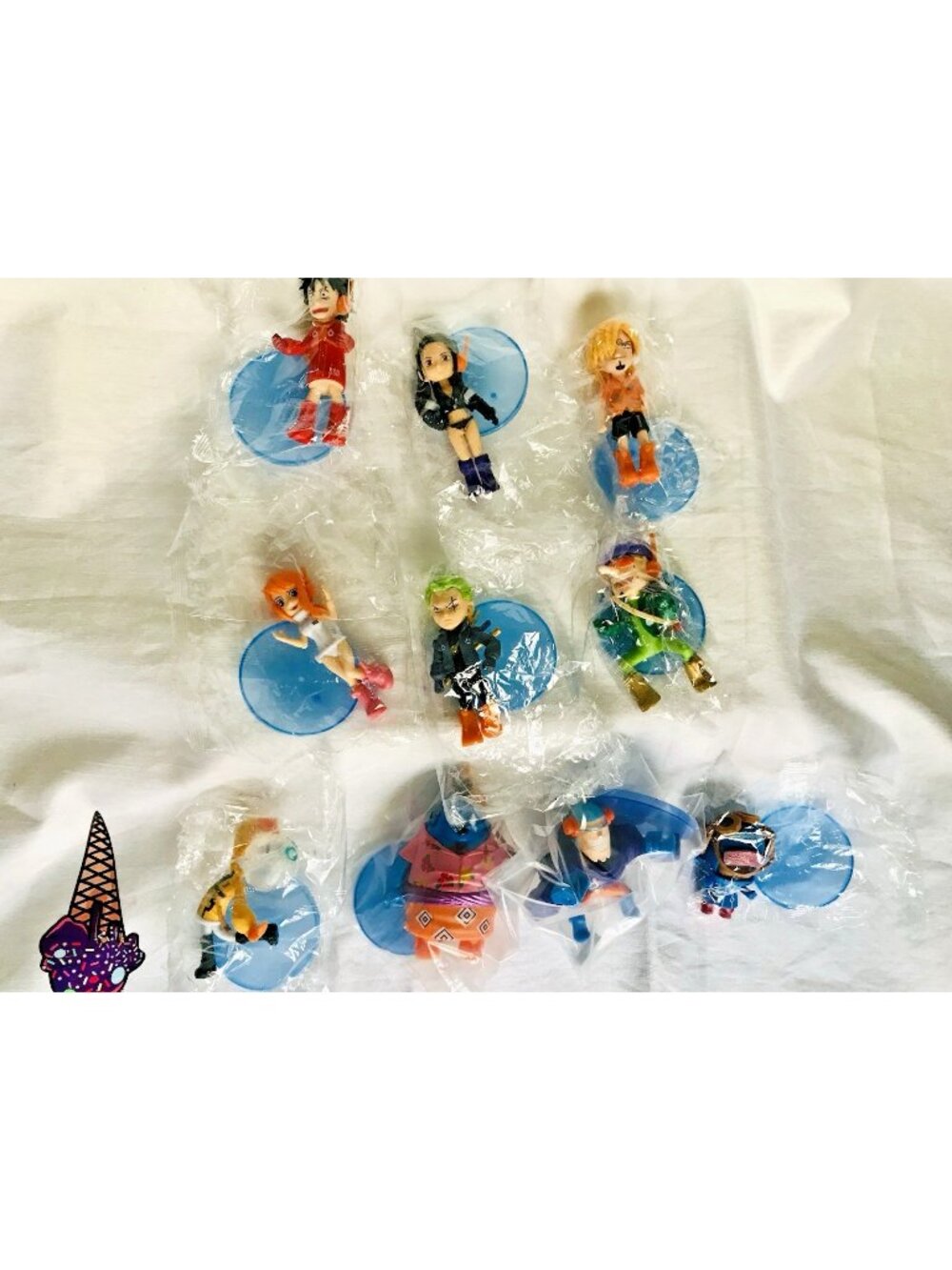 One Piece Style Anime Mini Figure Lot Luffy Zoro Nami Robin Cake Topper 10pc Lot